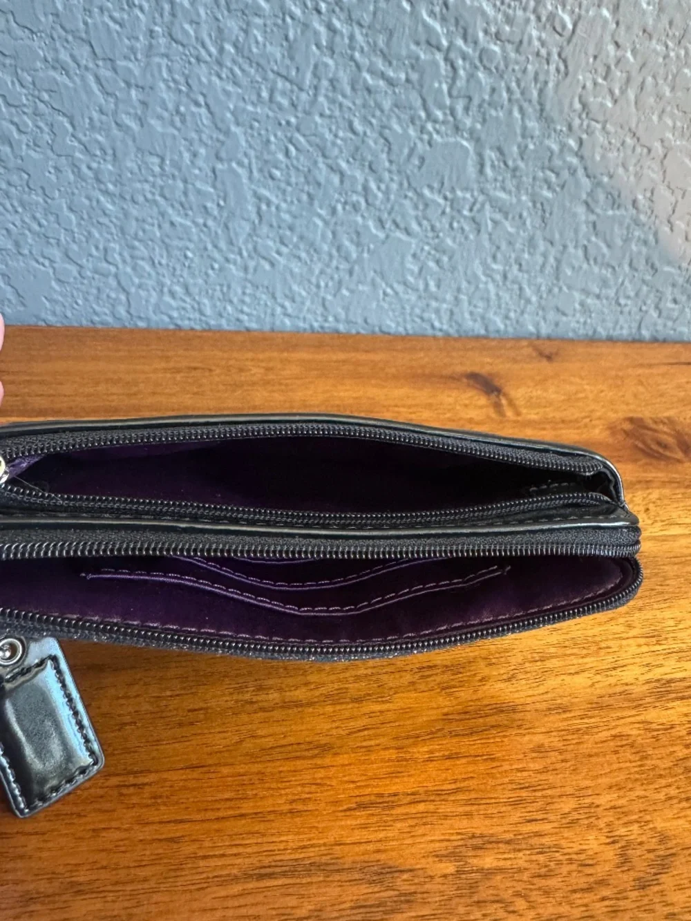 Coach Black and Silver Wristlet